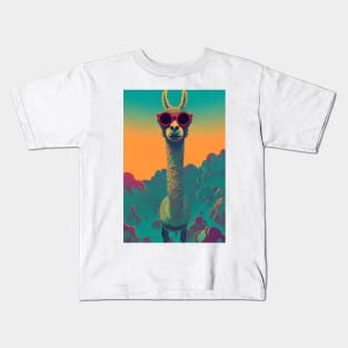 No Drama For This Llama Funny Retro Kids T-Shirt